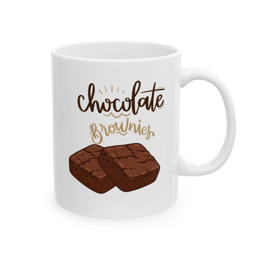 Chocolate Brownies Ceramic Mug - Perfect Gift for Bakers and Dessert Lovers, Coffee Cup, Holiday Gift, Kitchen Decor