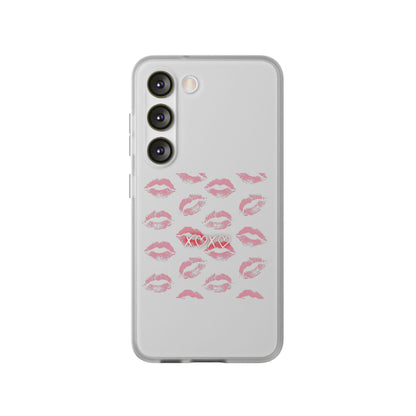 Kiss Print Phone Case - Stylish Flexi Case, Cute Phone Cover, Gift for Her, Trendy Accessories, Valentine's Day, Romantic Style