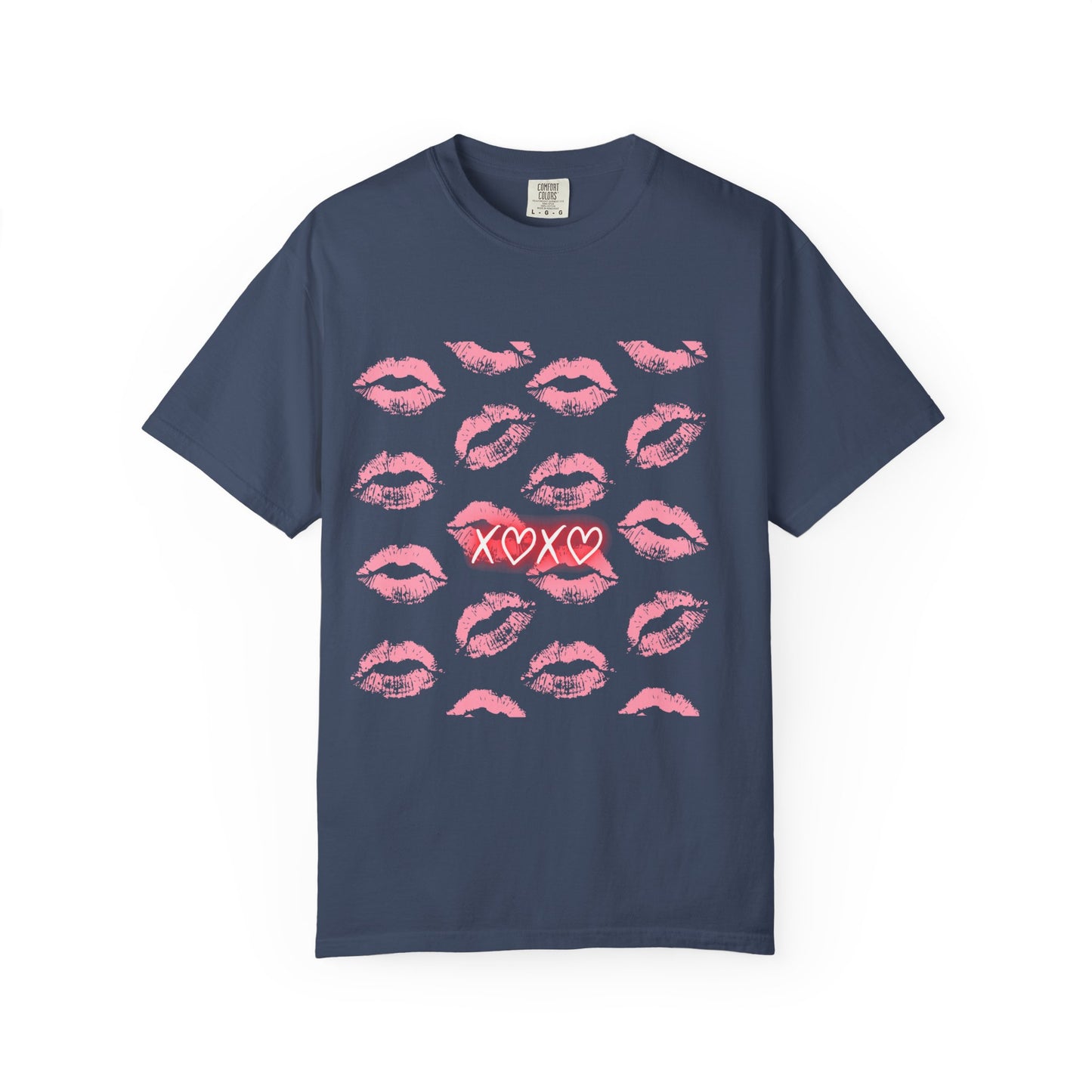 Kiss Me Garment-Dyed Unisex T-Shirt - Soft, Casual Tee for Valentine's Day, Love Gifts, Romantic Nights, Trendy Streetwear, Everyday Comfort