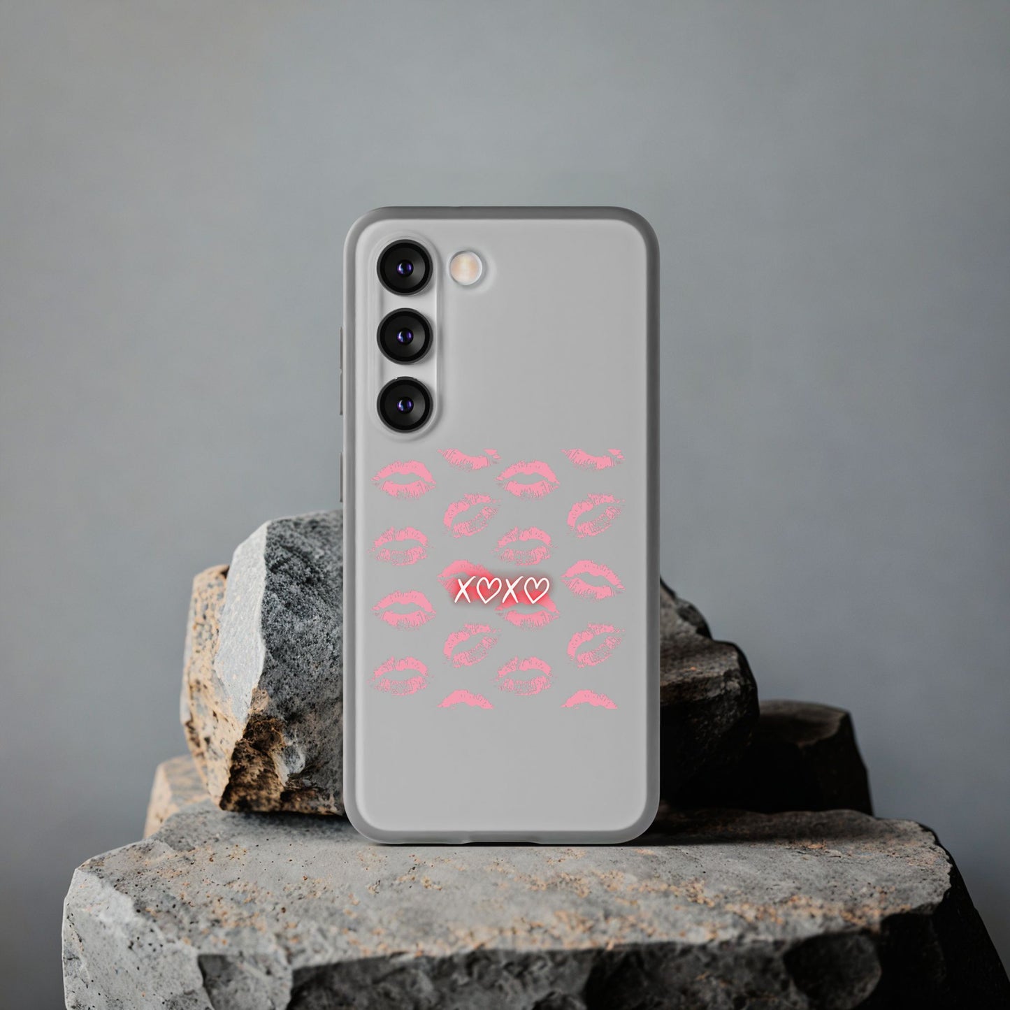 Kiss Print Phone Case - Stylish Flexi Case, Cute Phone Cover, Gift for Her, Trendy Accessories, Valentine's Day, Romantic Style