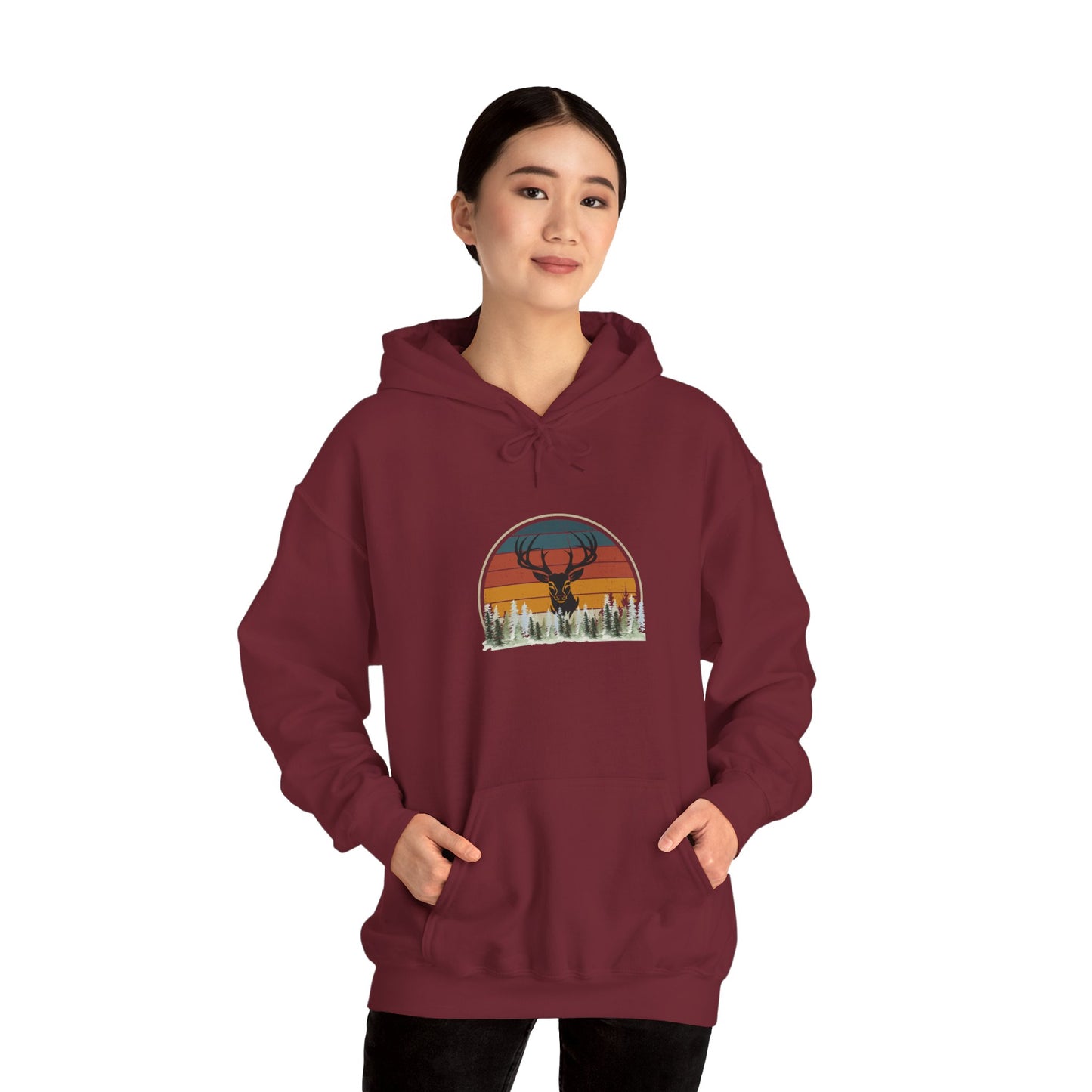 Stylish Unisex Hoodie with Retro Mountain Design, Cozy Apparel, Perfect for Outdoor Lovers, Gifts for Him or Her, Casual Wear