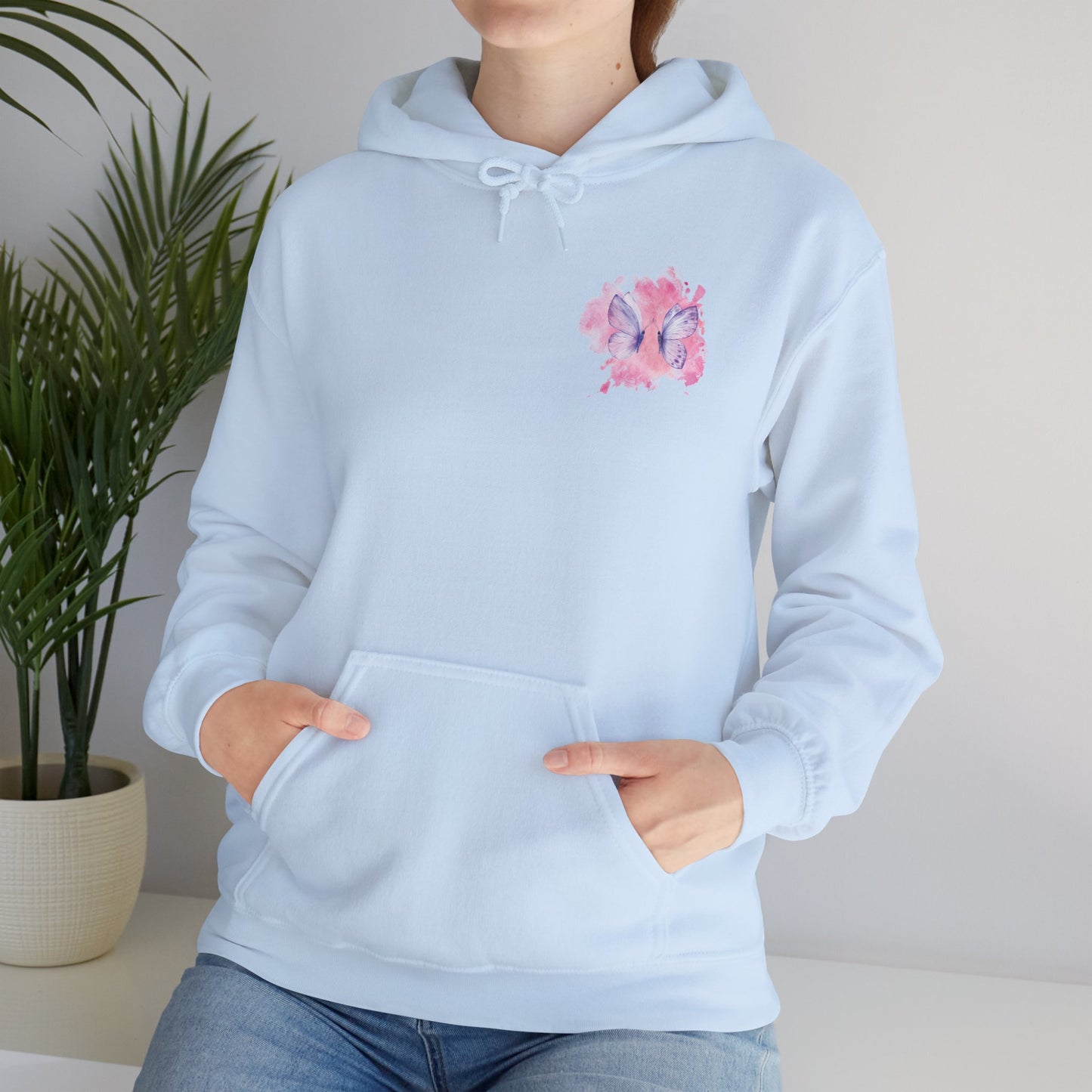 Whimsical Butterfly Sweatshirt - Cozy Hooded Sweatshirt, Pastel Art Apparel, Spring Fashion, Gift for Nature Lovers, Butterfly Lover Gift