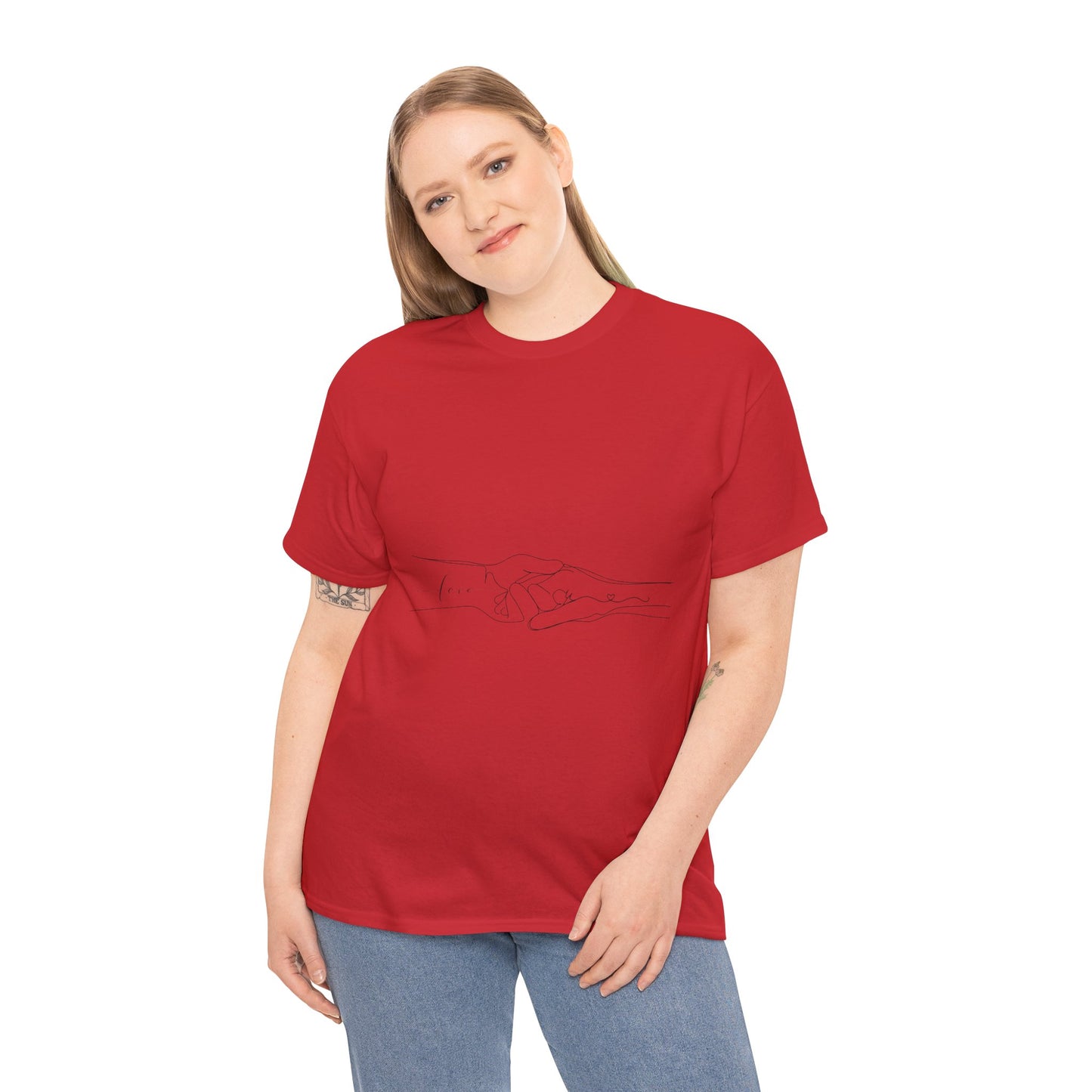 Simple Line Drawings Unisex Heavy Cotton Tee