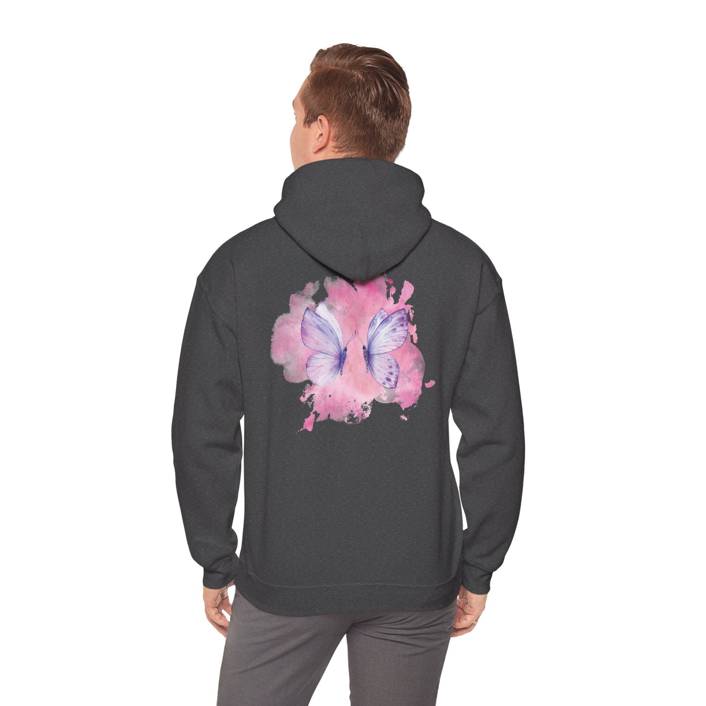 Whimsical Butterfly Sweatshirt - Cozy Hooded Sweatshirt, Pastel Art Apparel, Spring Fashion, Gift for Nature Lovers, Butterfly Lover Gift