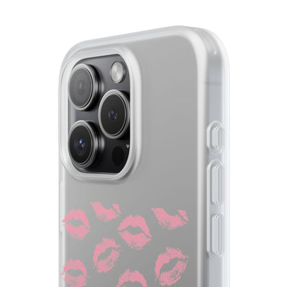 Kiss Print Phone Case - Stylish Flexi Case, Cute Phone Cover, Gift for Her, Trendy Accessories, Valentine's Day, Romantic Style
