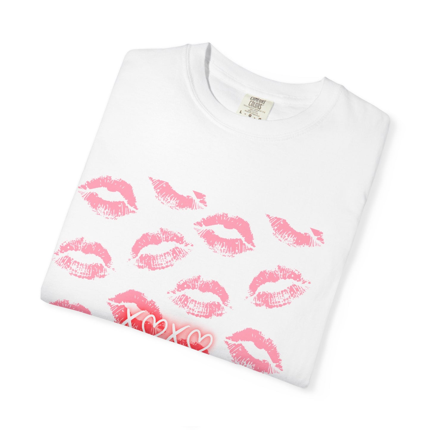 Kiss Me Garment-Dyed Unisex T-Shirt - Soft, Casual Tee for Valentine's Day, Love Gifts, Romantic Nights, Trendy Streetwear, Everyday Comfort
