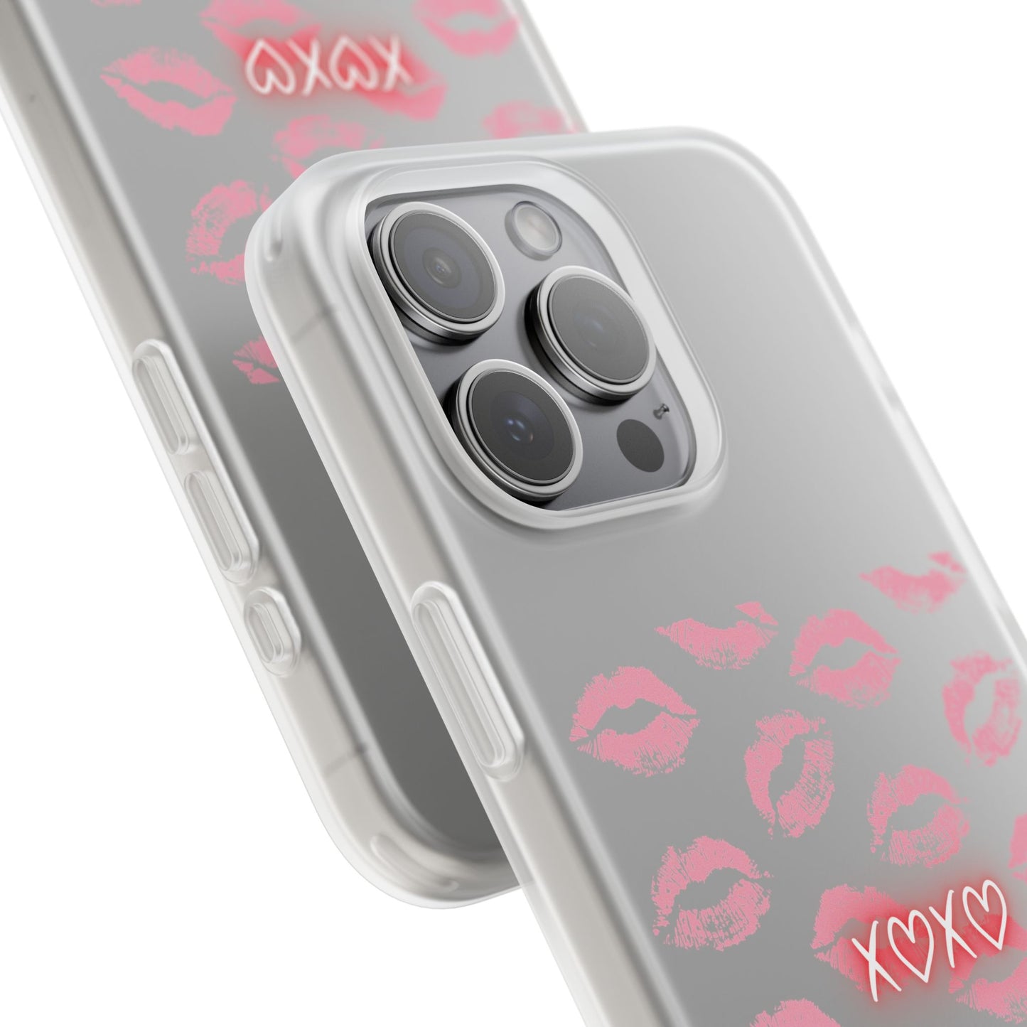 Kiss Print Phone Case - Stylish Flexi Case, Cute Phone Cover, Gift for Her, Trendy Accessories, Valentine's Day, Romantic Style