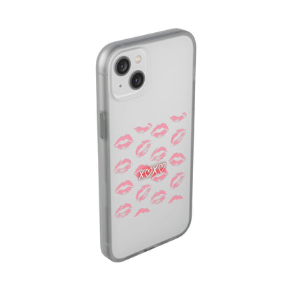 Kiss Print Phone Case - Stylish Flexi Case, Cute Phone Cover, Gift for Her, Trendy Accessories, Valentine's Day, Romantic Style