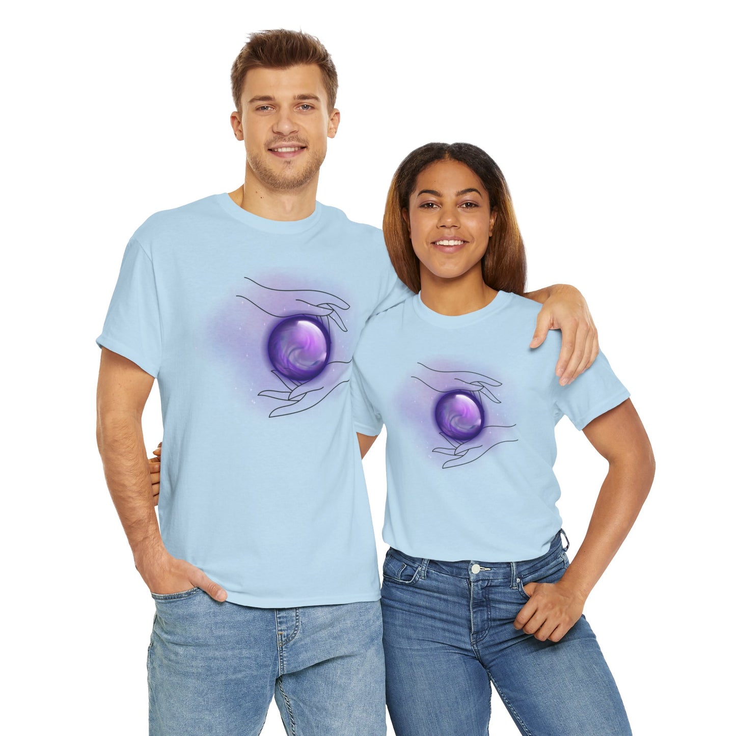 Mystical Hands Graphic Tee, Spiritual Clothing, Astrology Gift, Boho Fashion, Unisex Cotton T-Shirt