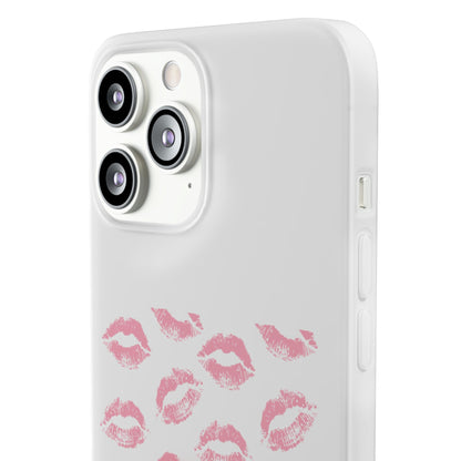 Kiss Print Phone Case - Stylish Flexi Case, Cute Phone Cover, Gift for Her, Trendy Accessories, Valentine's Day, Romantic Style