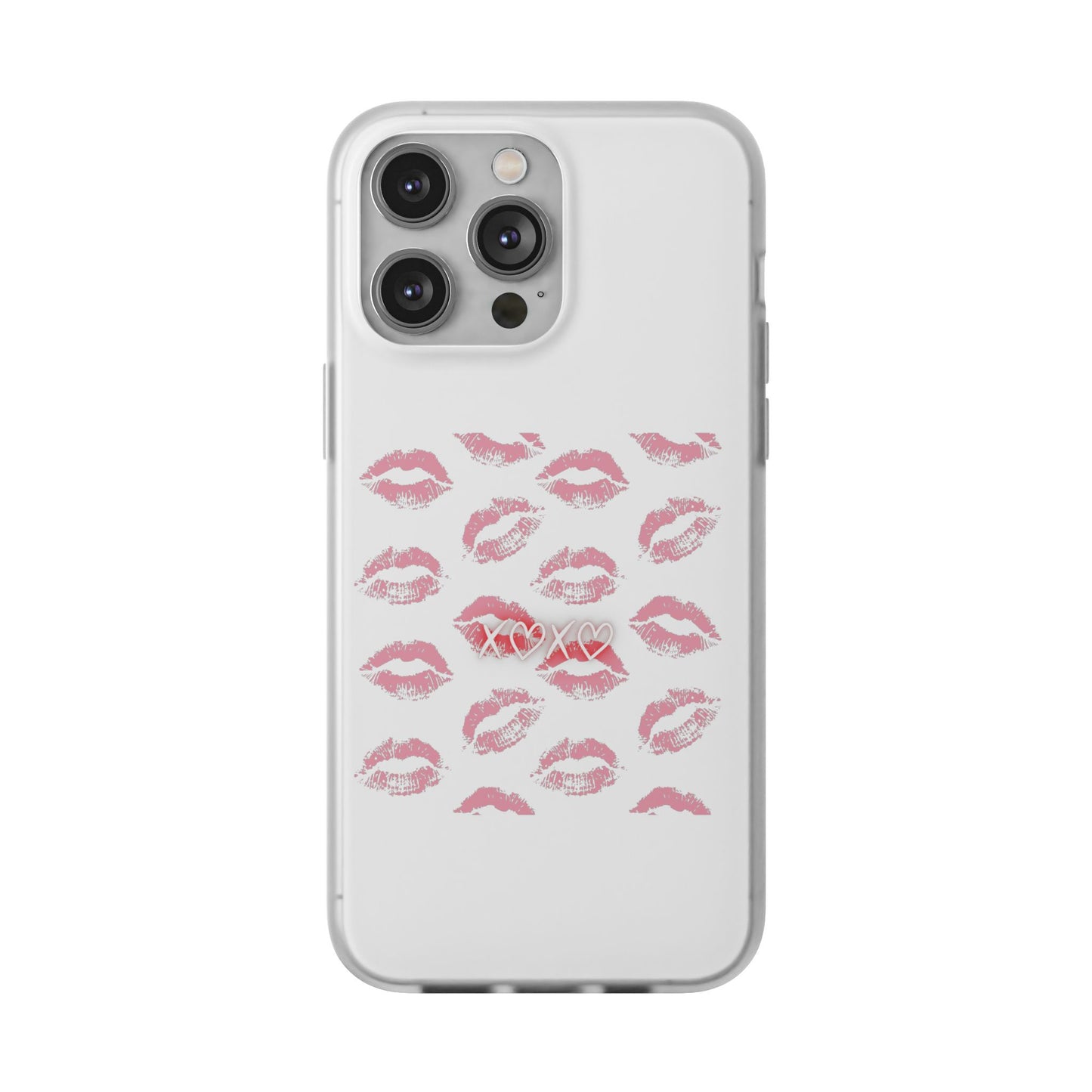 Kiss Print Phone Case - Stylish Flexi Case, Cute Phone Cover, Gift for Her, Trendy Accessories, Valentine's Day, Romantic Style