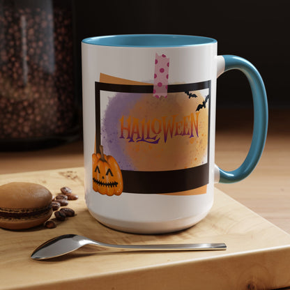 Halloween Accent Coffee Mug - Spooky Pumpkin, Fall Decor, Gift for Coffee Lovers, Seasonal Homeware, Halloween Party