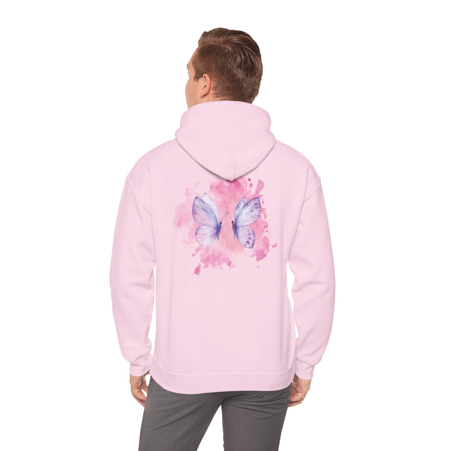Whimsical Butterfly Sweatshirt - Cozy Hooded Sweatshirt, Pastel Art Apparel, Spring Fashion, Gift for Nature Lovers, Butterfly Lover Gift