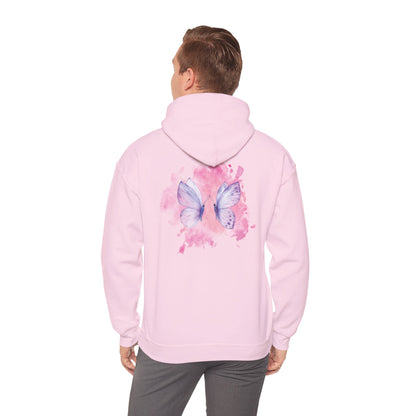 Whimsical Butterfly Sweatshirt - Cozy Hooded Sweatshirt, Pastel Art Apparel, Spring Fashion, Gift for Nature Lovers, Butterfly Lover Gift