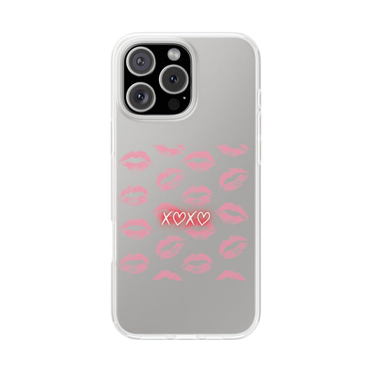 Kiss Print Phone Case - Stylish Flexi Case, Cute Phone Cover, Gift for Her, Trendy Accessories, Valentine's Day, Romantic Style