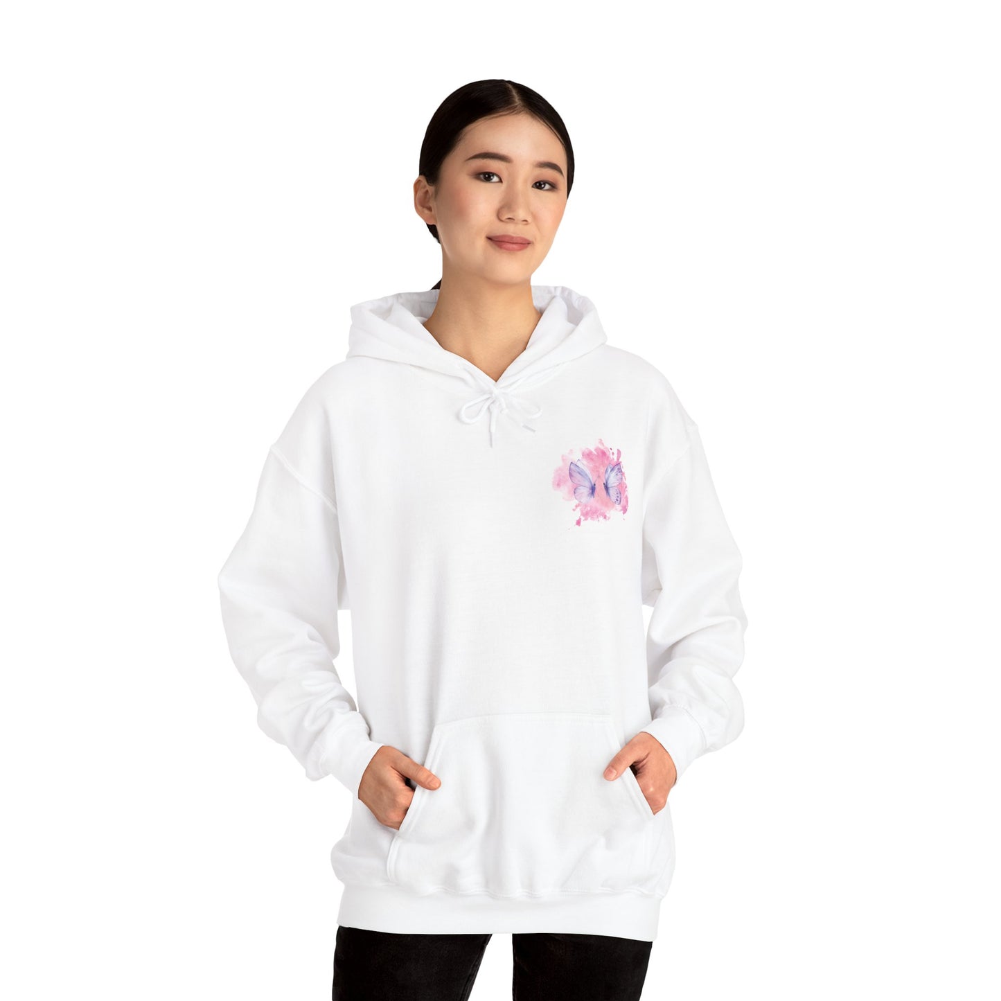 Whimsical Butterfly Sweatshirt - Cozy Hooded Sweatshirt, Pastel Art Apparel, Spring Fashion, Gift for Nature Lovers, Butterfly Lover Gift