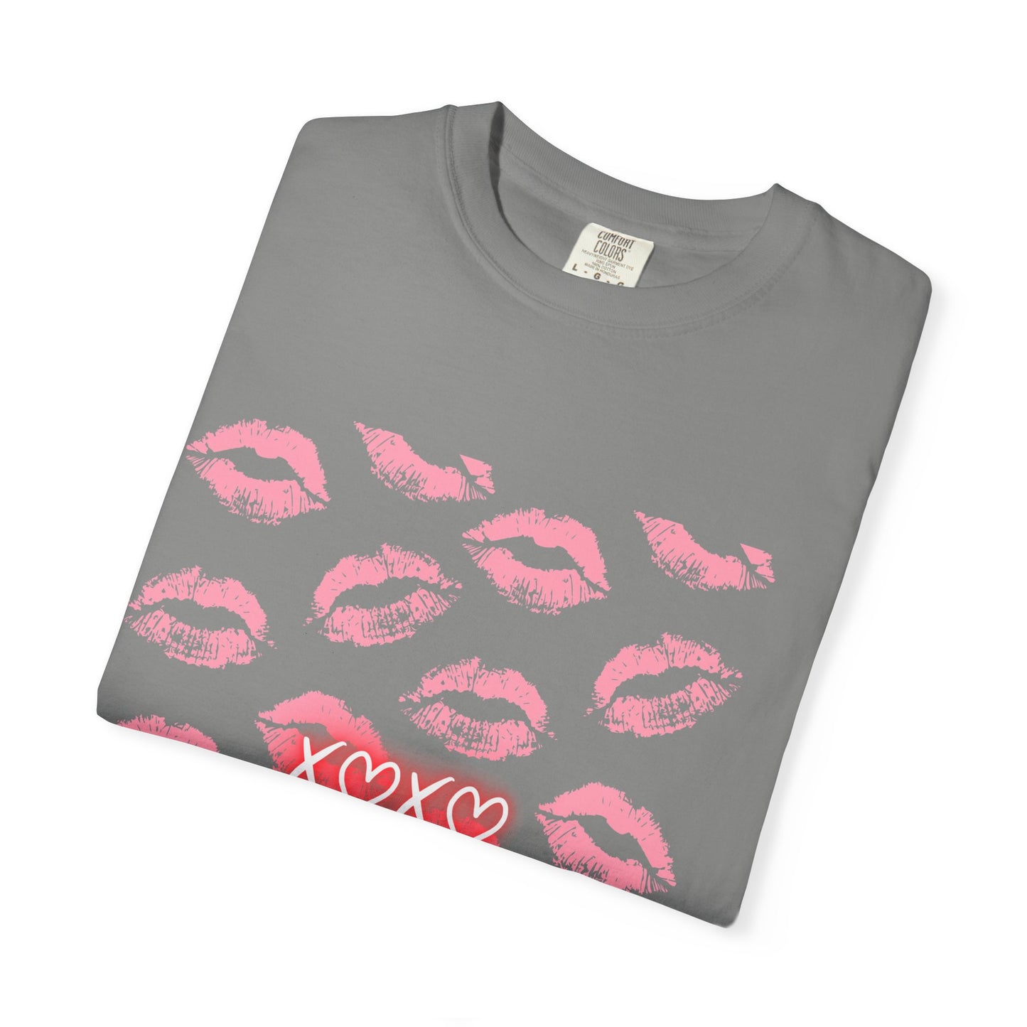 Kiss Me Garment-Dyed Unisex T-Shirt - Soft, Casual Tee for Valentine's Day, Love Gifts, Romantic Nights, Trendy Streetwear, Everyday Comfort
