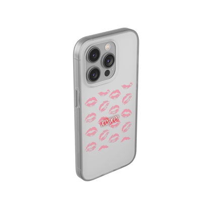 Kiss Print Phone Case - Stylish Flexi Case, Cute Phone Cover, Gift for Her, Trendy Accessories, Valentine's Day, Romantic Style