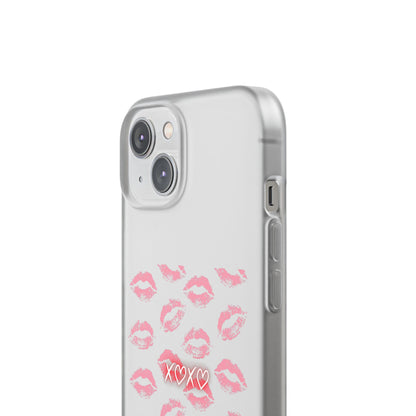 Kiss Print Phone Case - Stylish Flexi Case, Cute Phone Cover, Gift for Her, Trendy Accessories, Valentine's Day, Romantic Style