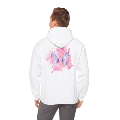 Whimsical Butterfly Sweatshirt - Cozy Hooded Sweatshirt, Pastel Art Apparel, Spring Fashion, Gift for Nature Lovers, Butterfly Lover Gift