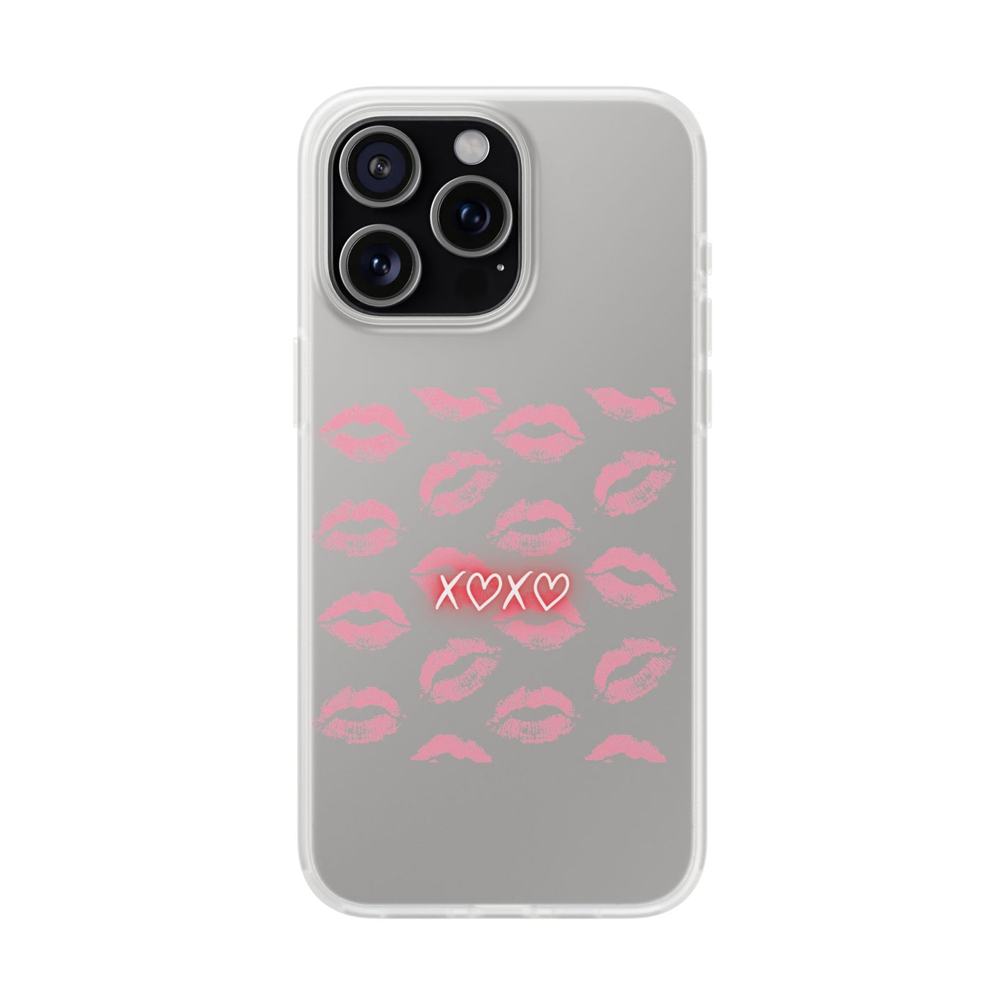 Kiss Print Phone Case - Stylish Flexi Case, Cute Phone Cover, Gift for Her, Trendy Accessories, Valentine's Day, Romantic Style