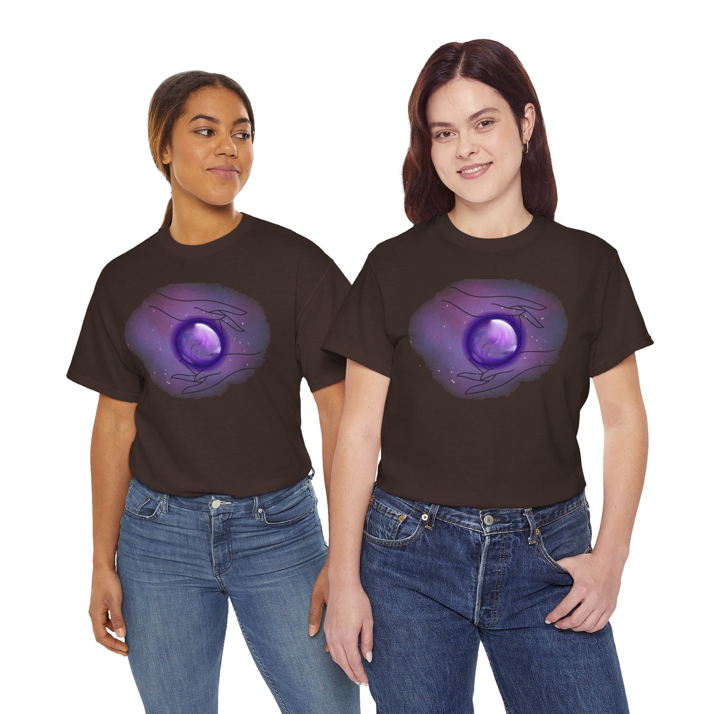 Mystical Hands Graphic Tee, Spiritual Clothing, Astrology Gift, Boho Fashion, Unisex Cotton T-Shirt