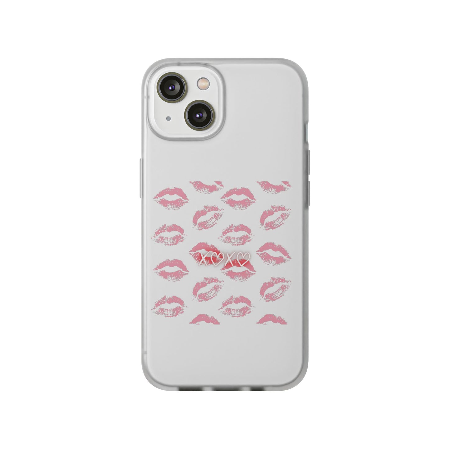 Kiss Print Phone Case - Stylish Flexi Case, Cute Phone Cover, Gift for Her, Trendy Accessories, Valentine's Day, Romantic Style