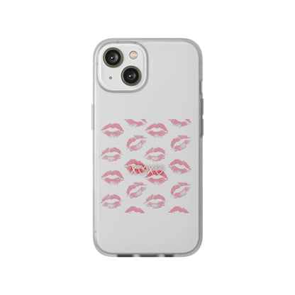 Kiss Print Phone Case - Stylish Flexi Case, Cute Phone Cover, Gift for Her, Trendy Accessories, Valentine's Day, Romantic Style
