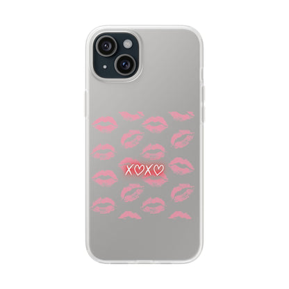 Kiss Print Phone Case - Stylish Flexi Case, Cute Phone Cover, Gift for Her, Trendy Accessories, Valentine's Day, Romantic Style