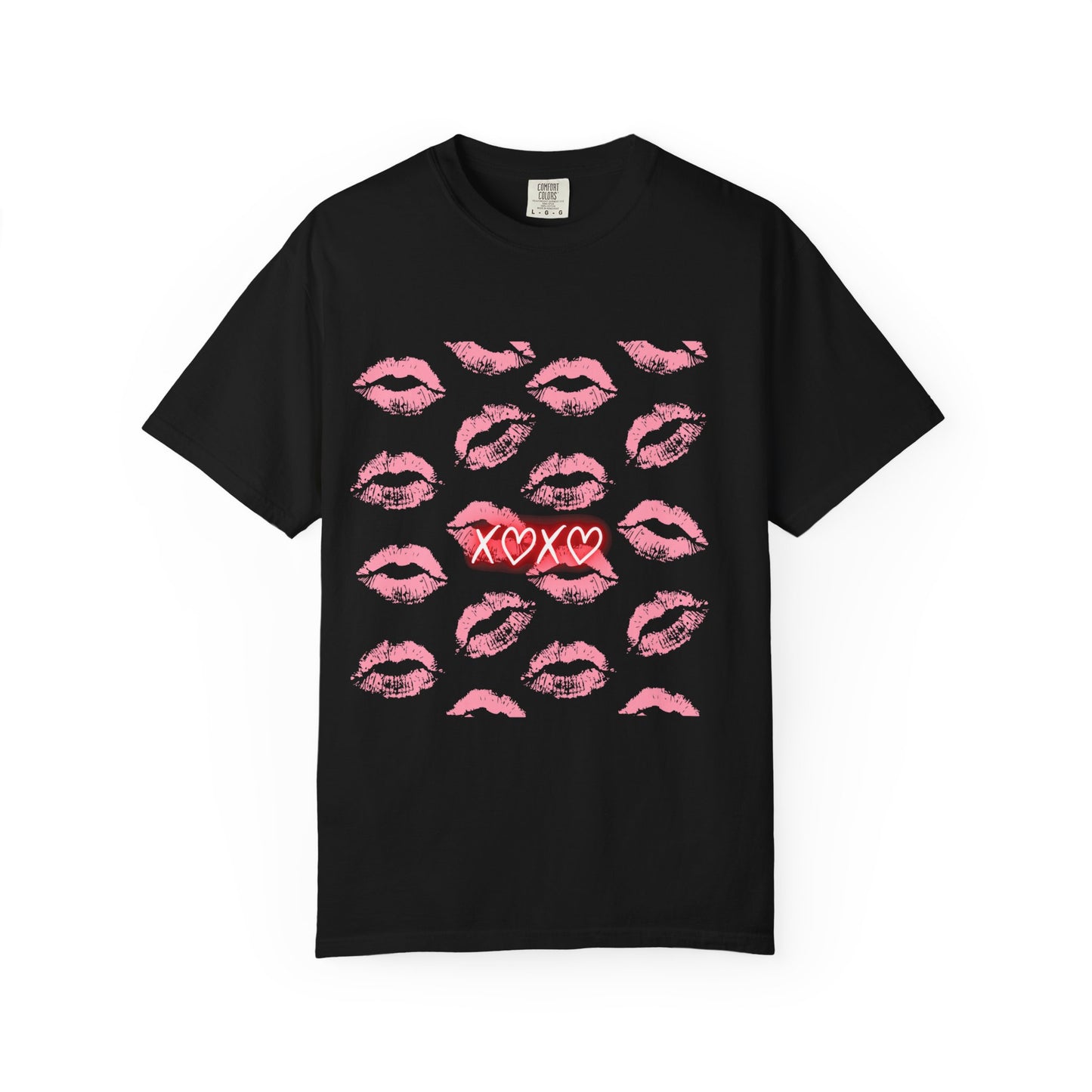Kiss Me Garment-Dyed Unisex T-Shirt - Soft, Casual Tee for Valentine's Day, Love Gifts, Romantic Nights, Trendy Streetwear, Everyday Comfort
