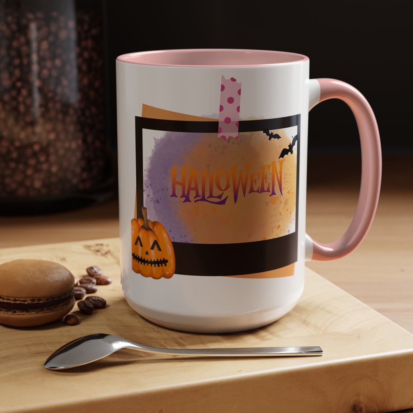 Halloween Accent Coffee Mug - Spooky Pumpkin, Fall Decor, Gift for Coffee Lovers, Seasonal Homeware, Halloween Party