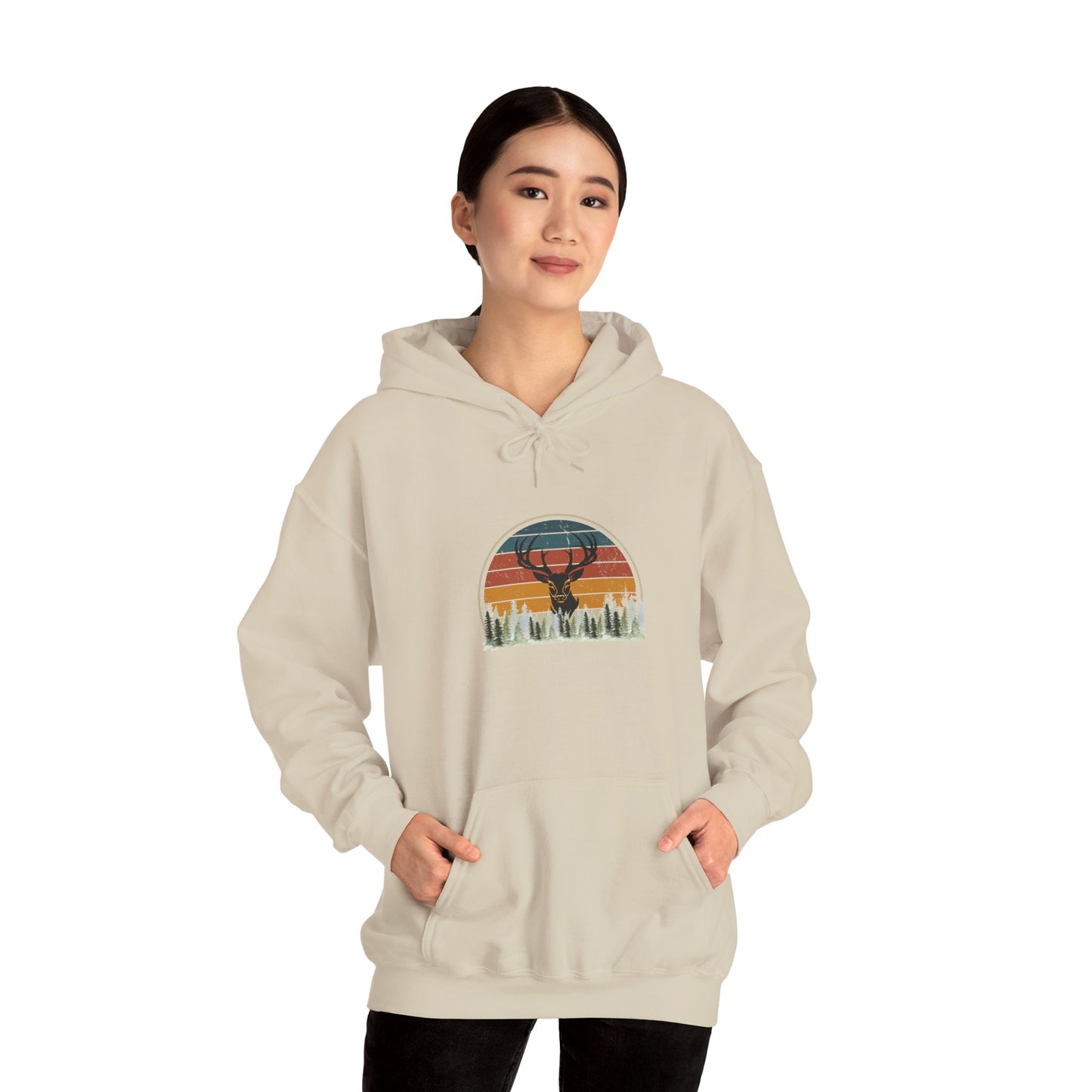 Stylish Unisex Hoodie with Retro Mountain Design, Cozy Apparel, Perfect for Outdoor Lovers, Gifts for Him or Her, Casual Wear