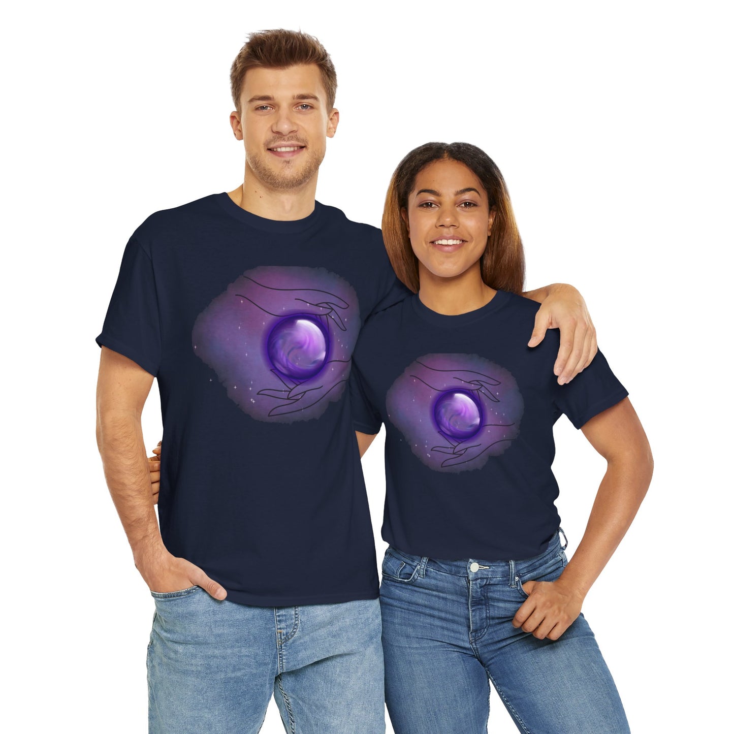 Mystical Hands Graphic Tee, Spiritual Clothing, Astrology Gift, Boho Fashion, Unisex Cotton T-Shirt