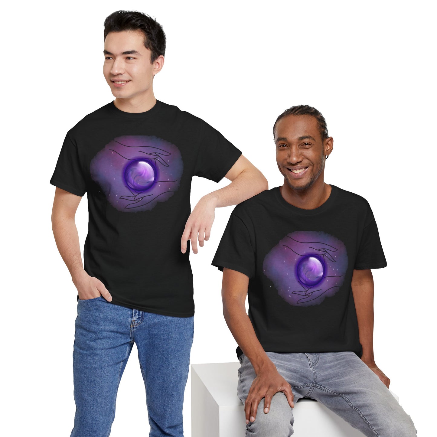 Mystical Hands Graphic Tee, Spiritual Clothing, Astrology Gift, Boho Fashion, Unisex Cotton T-Shirt