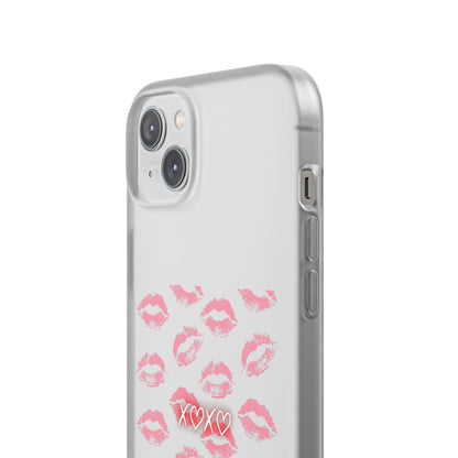 Kiss Print Phone Case - Stylish Flexi Case, Cute Phone Cover, Gift for Her, Trendy Accessories, Valentine's Day, Romantic Style