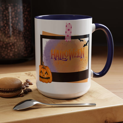 Halloween Accent Coffee Mug - Spooky Pumpkin, Fall Decor, Gift for Coffee Lovers, Seasonal Homeware, Halloween Party