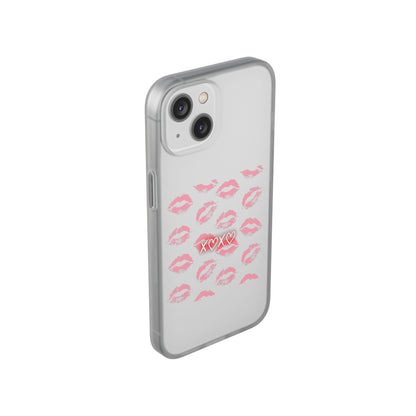 Kiss Print Phone Case - Stylish Flexi Case, Cute Phone Cover, Gift for Her, Trendy Accessories, Valentine's Day, Romantic Style