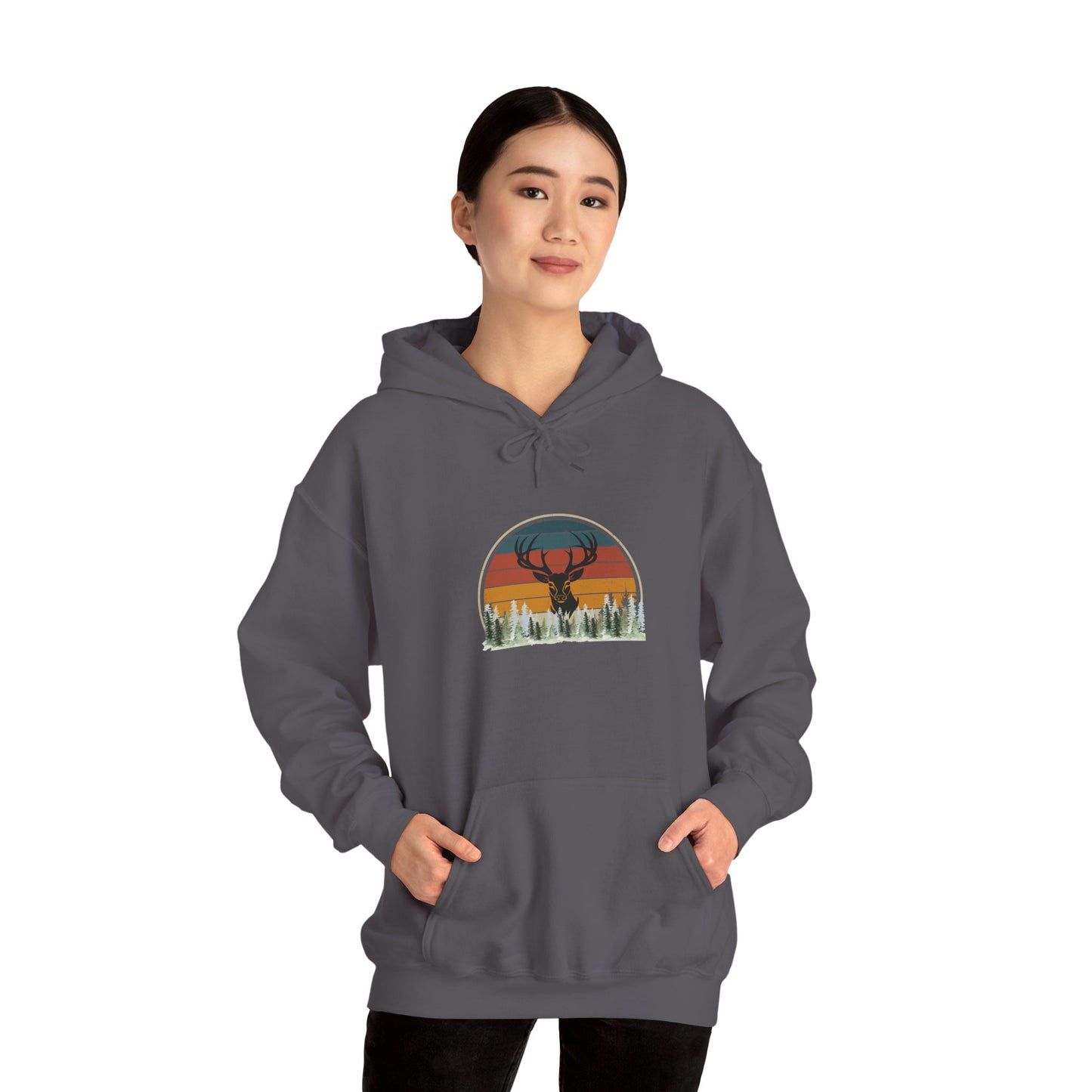 Stylish Unisex Hoodie with Retro Mountain Design, Cozy Apparel, Perfect for Outdoor Lovers, Gifts for Him or Her, Casual Wear