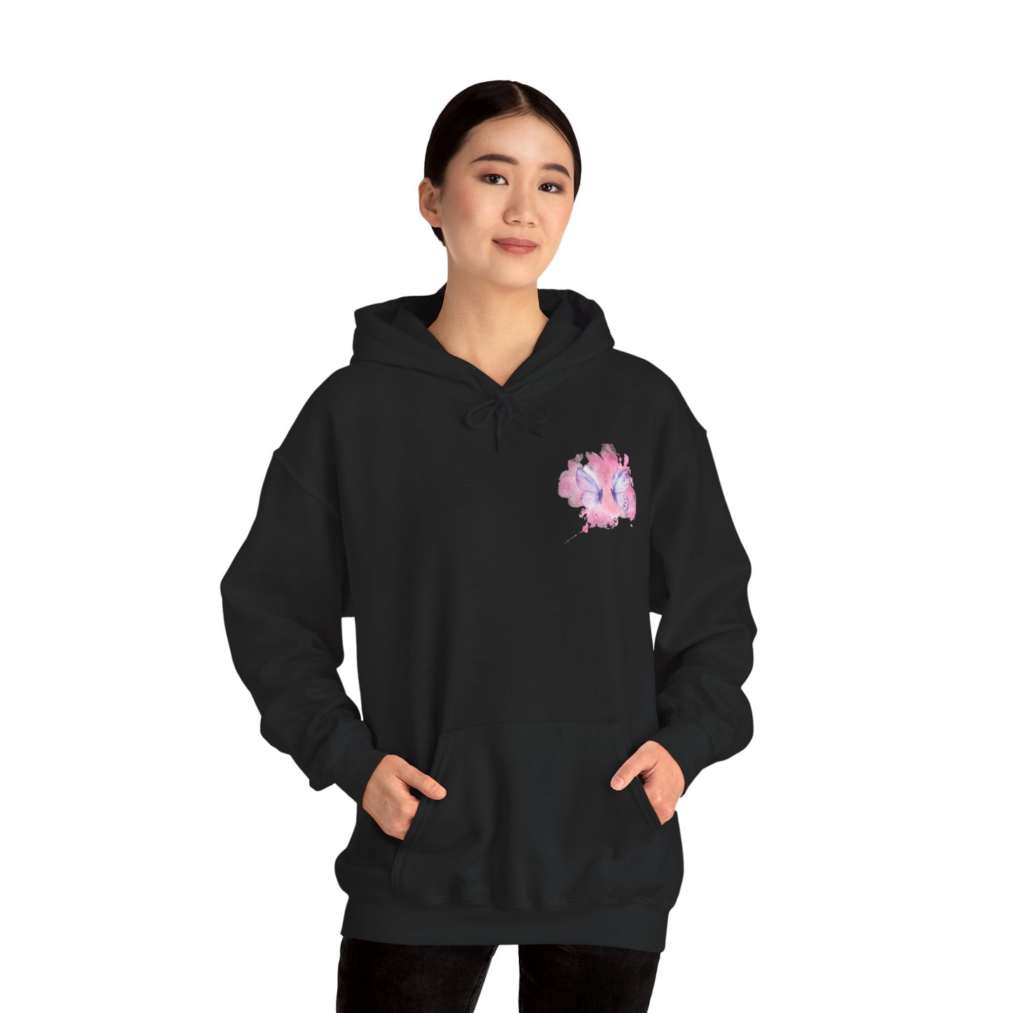 Whimsical Butterfly Sweatshirt - Cozy Hooded Sweatshirt, Pastel Art Apparel, Spring Fashion, Gift for Nature Lovers, Butterfly Lover Gift