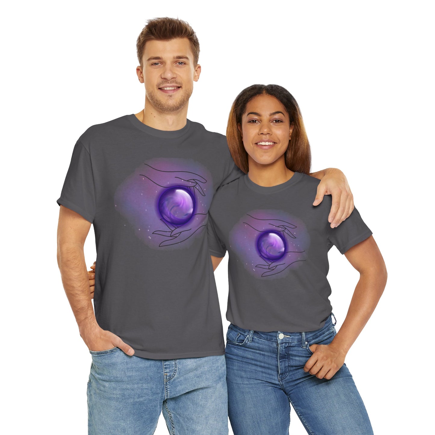 Mystical Hands Graphic Tee, Spiritual Clothing, Astrology Gift, Boho Fashion, Unisex Cotton T-Shirt