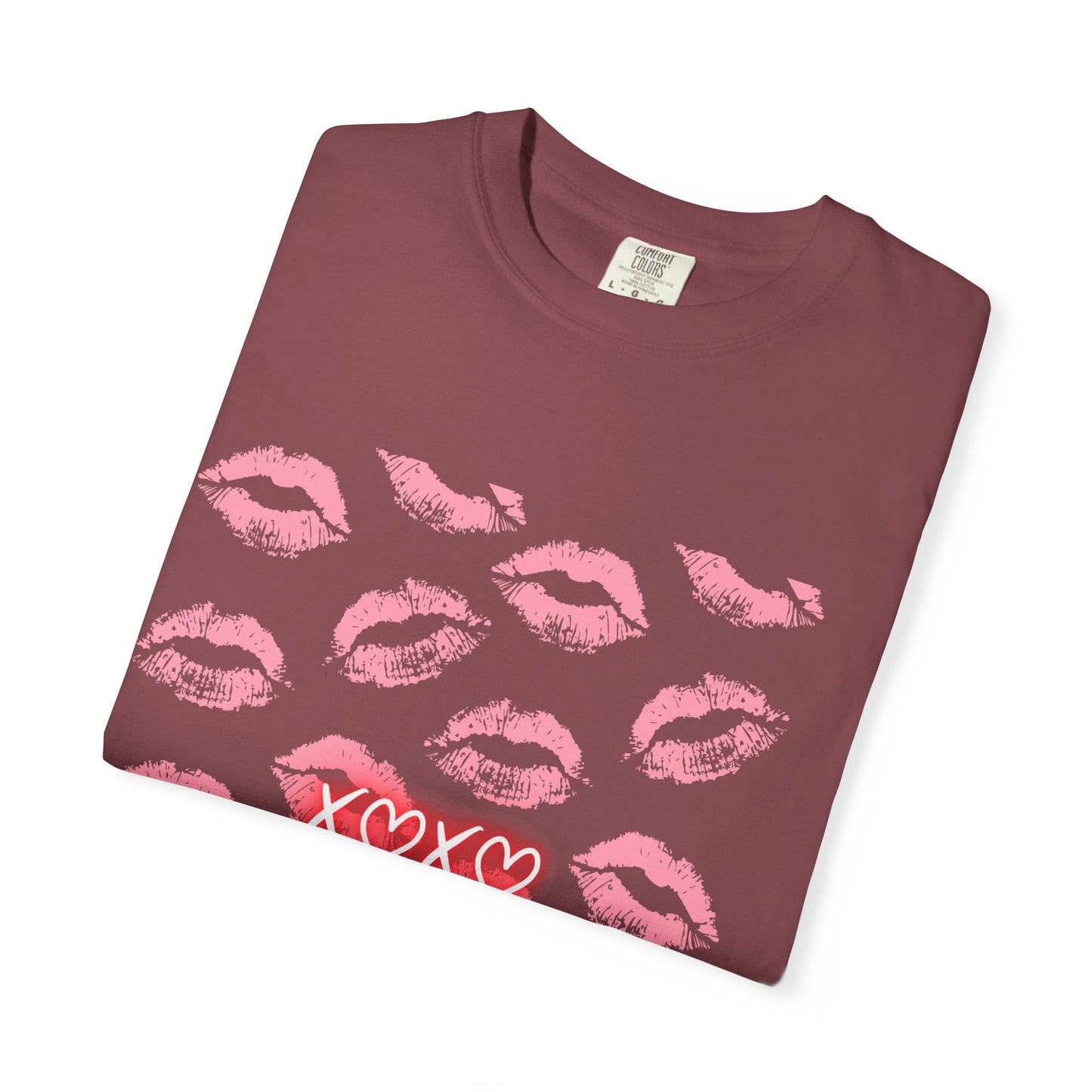 Kiss Me Garment-Dyed Unisex T-Shirt - Soft, Casual Tee for Valentine's Day, Love Gifts, Romantic Nights, Trendy Streetwear, Everyday Comfort