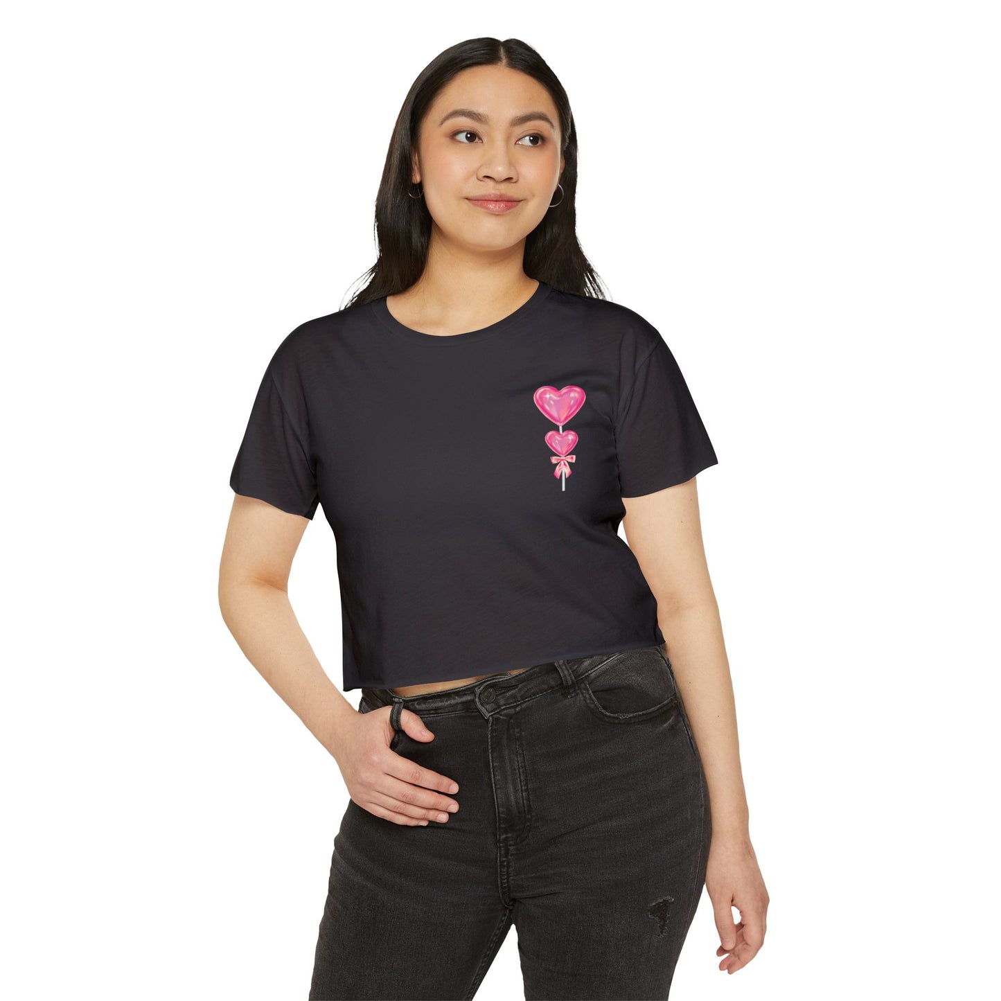 Women's Festival Crop Top with Heart Balloons, Summer Concert Wear, Trendy Festival Shirt, Boho Top, Gift for Her