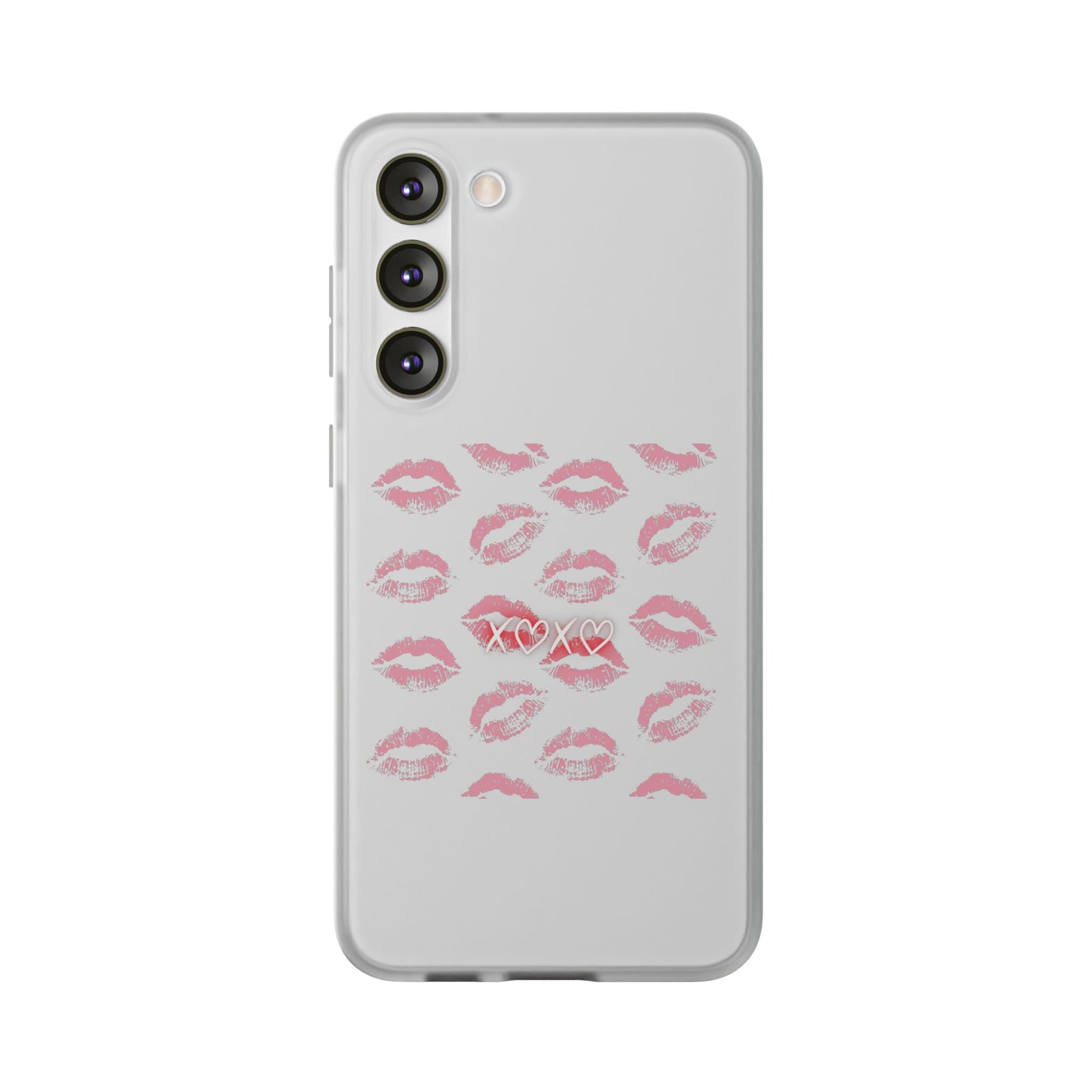 Kiss Print Phone Case - Stylish Flexi Case, Cute Phone Cover, Gift for Her, Trendy Accessories, Valentine's Day, Romantic Style