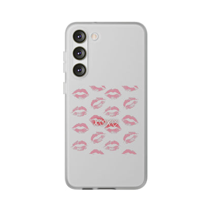 Kiss Print Phone Case - Stylish Flexi Case, Cute Phone Cover, Gift for Her, Trendy Accessories, Valentine's Day, Romantic Style