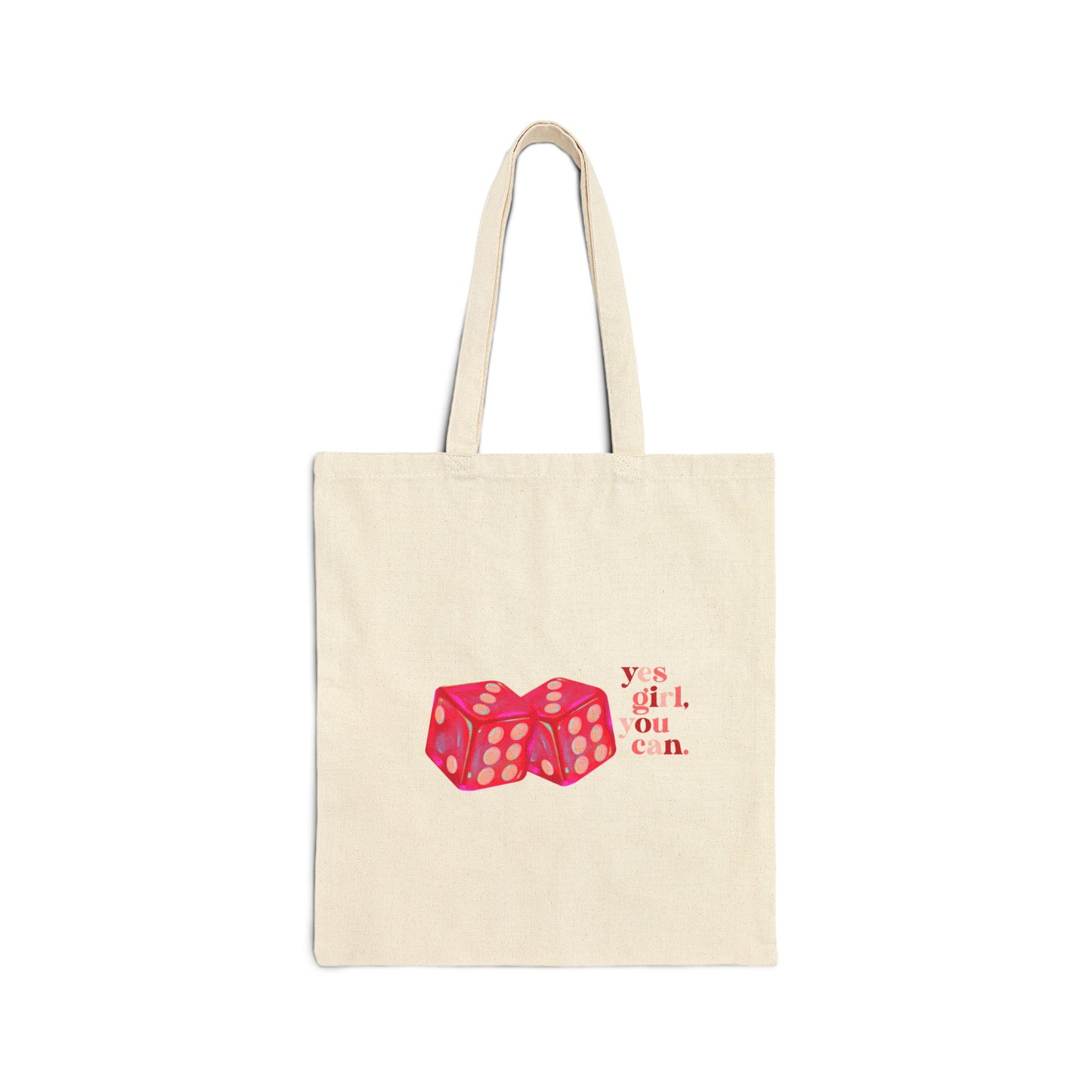Lucky Dice Cotton Canvas Tote Bag, Fun Eco-Friendly Tote, Gift for Gamers, Everyday Use, Travel Bag, Stylish Shopping Tote
