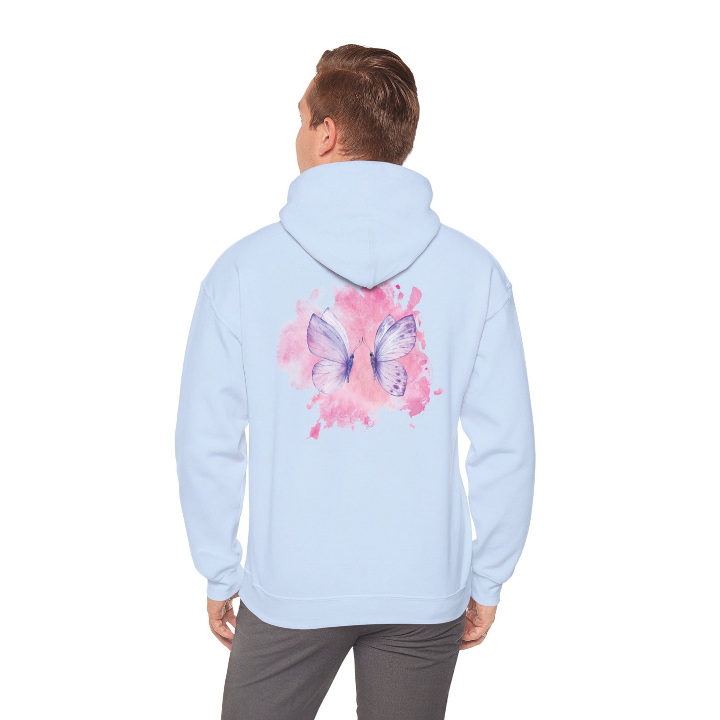 Whimsical Butterfly Sweatshirt - Cozy Hooded Sweatshirt, Pastel Art Apparel, Spring Fashion, Gift for Nature Lovers, Butterfly Lover Gift