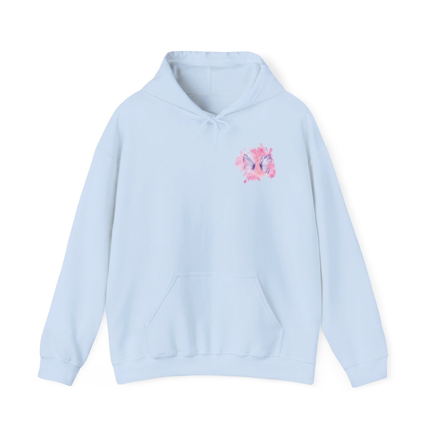 Whimsical Butterfly Sweatshirt - Cozy Hooded Sweatshirt, Pastel Art Apparel, Spring Fashion, Gift for Nature Lovers, Butterfly Lover Gift
