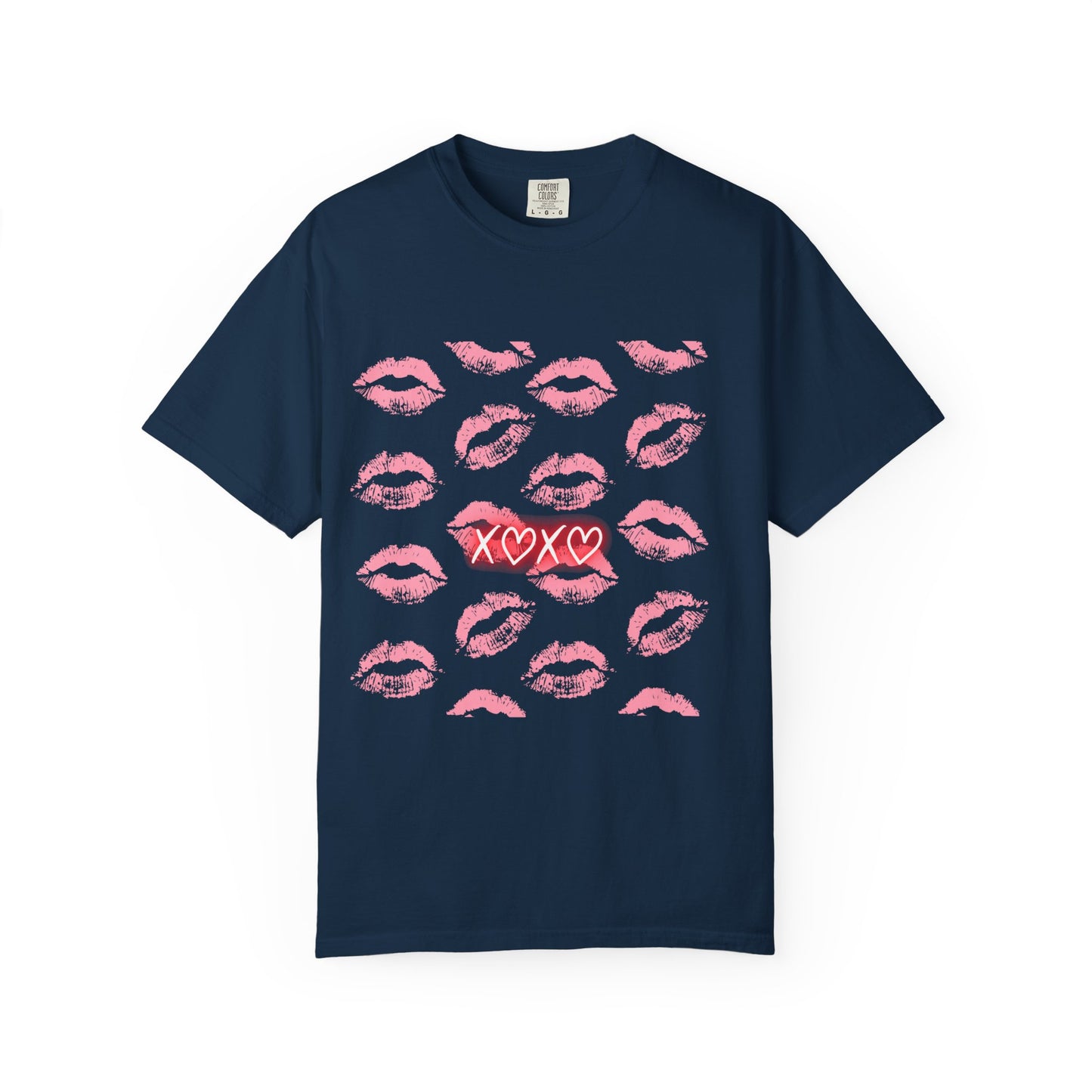 Kiss Me Garment-Dyed Unisex T-Shirt - Soft, Casual Tee for Valentine's Day, Love Gifts, Romantic Nights, Trendy Streetwear, Everyday Comfort