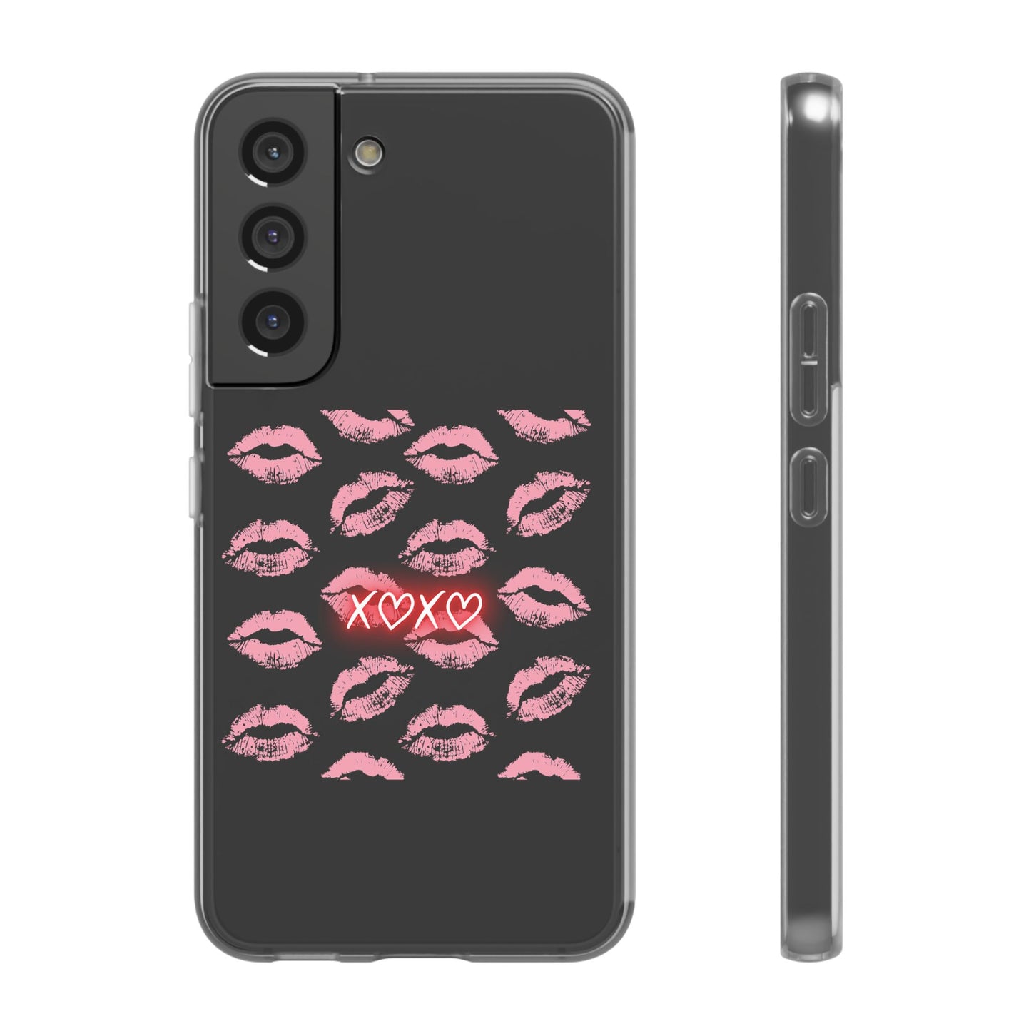 Kiss Print Phone Case - Stylish Flexi Case, Cute Phone Cover, Gift for Her, Trendy Accessories, Valentine's Day, Romantic Style