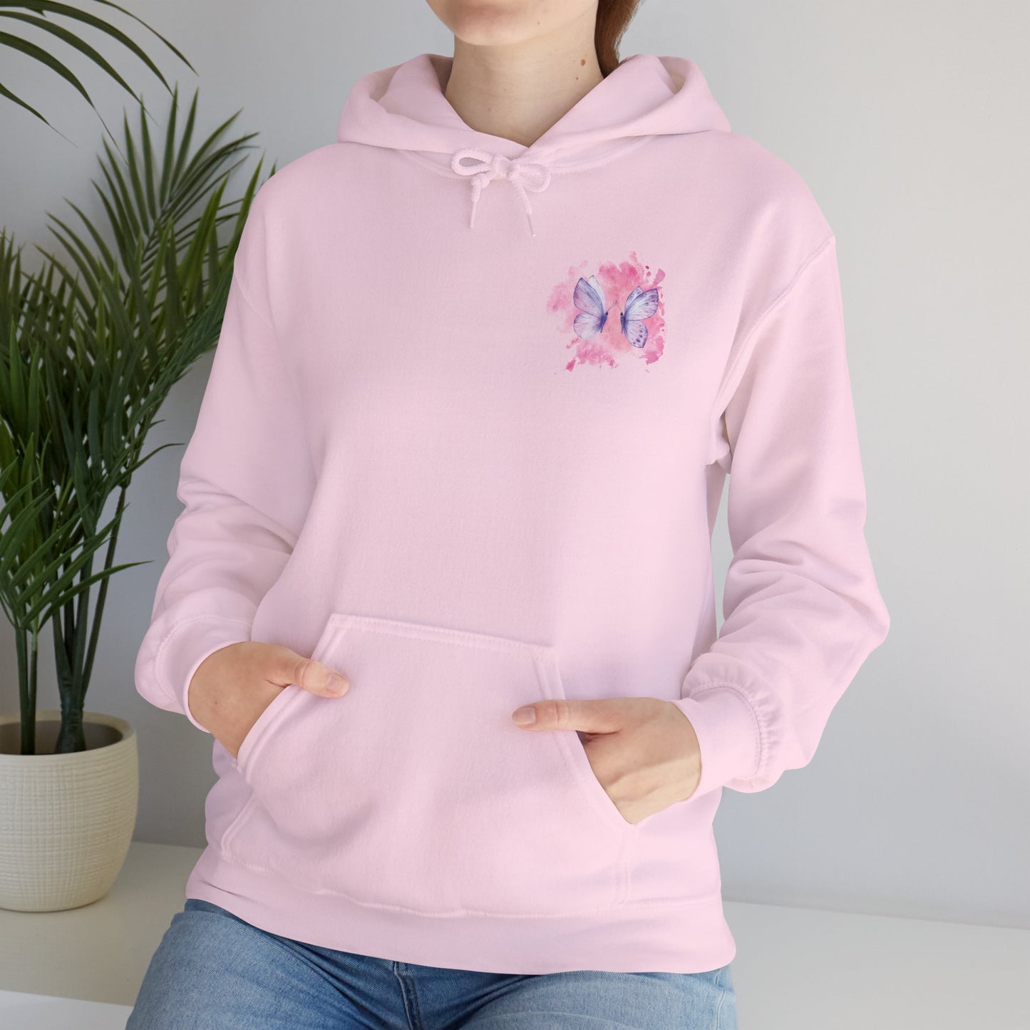 Whimsical Butterfly Sweatshirt - Cozy Hooded Sweatshirt, Pastel Art Apparel, Spring Fashion, Gift for Nature Lovers, Butterfly Lover Gift